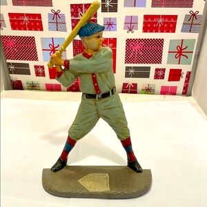 Vintage Midwest Metal Cast Iron Classic Baseball Player Door Stop